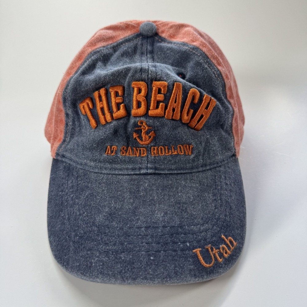 The Beach Sand Hollow State Park Dad Hat Cap Embroidered Utah Blue & Orange